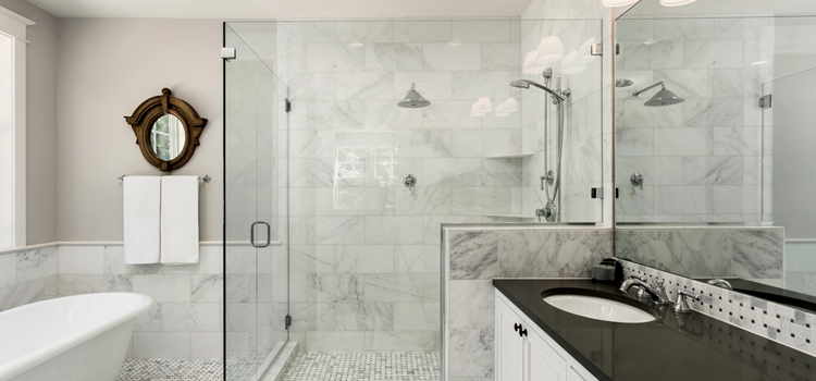bathroom shower door installation in North Auburn