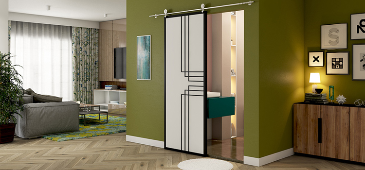 sliding bathroom door installation in North Auburn